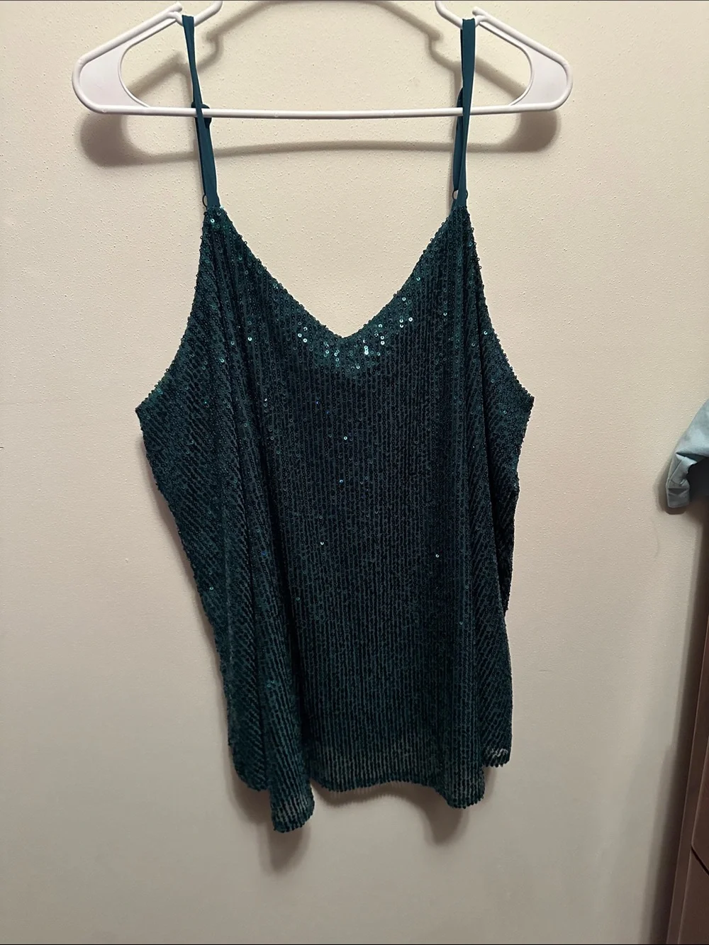 torrid Teal Sequin Velvet V-Neck Cami